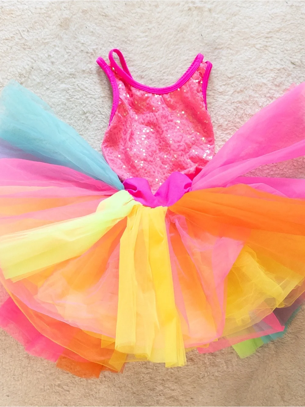 Revolution Dancewear Rainbow Tutu Dance Costume Child Medium MC Sequins